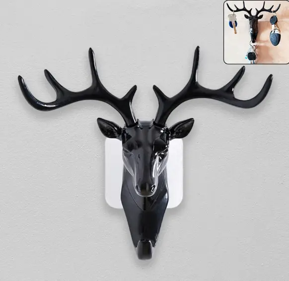 Deer Head Self Adhesive Wall Door Hook Hanger
