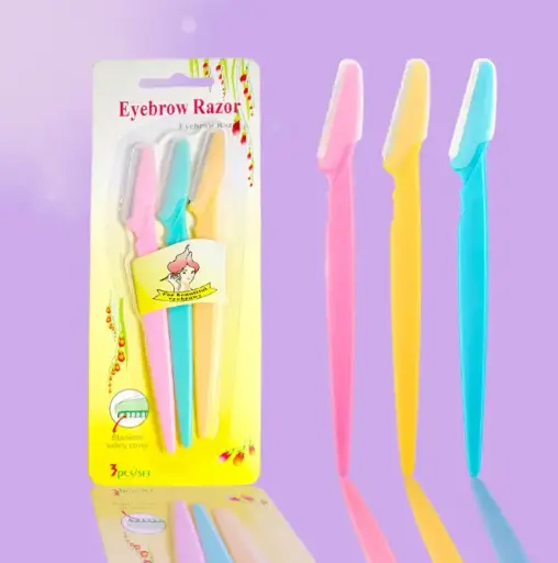 [SKU : 1254_eyebrow_razor_3pcs] Eyebrow Painless Facial Hair Remover Razor for Face, Women and Men (3 Pack)