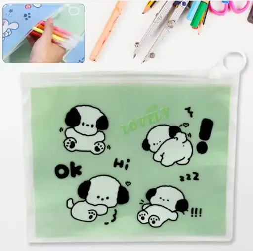 [SKU : 17577_multi_zip_pouch_1pc] Reusable Multipurpose Pouch Pen Stationary Case Travel, Boys & Girls Pouch with Zip for Travel, School, Stationary (1 Pc/ Mix Design)