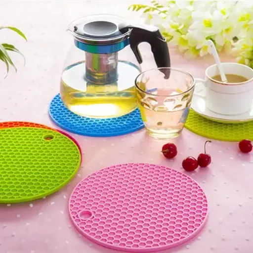[SKU : 4913_1pc_silicone_hot_mat] Silicone Trivet for Hot Dish and Pot, Silicone Hot Pads ( 1 pcs )