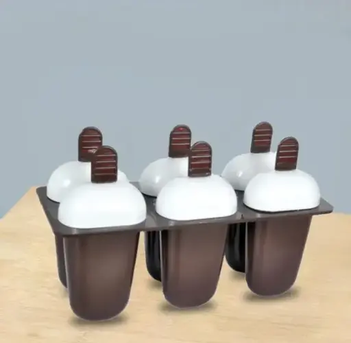 [SKU : 1148_brown_ice_candy_maker] Plastic Ice Candy Maker Kulfi Maker Moulds Set with 6 Cups